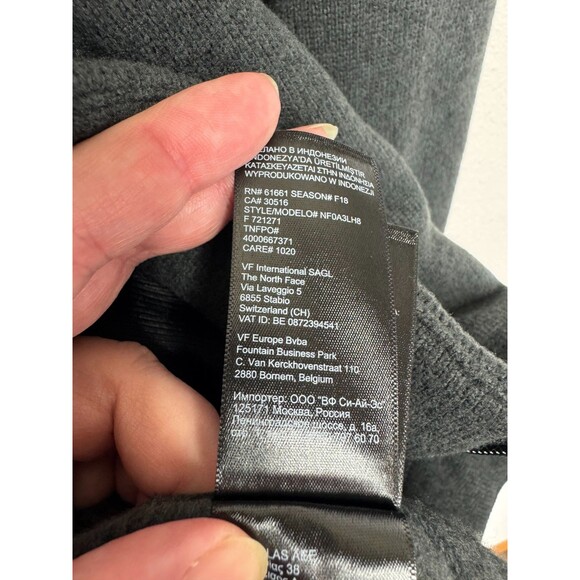 The North Face Ladies Large Sweater Fleece Jacket Black Heather Full Zip Dell - Picture 11 of 14